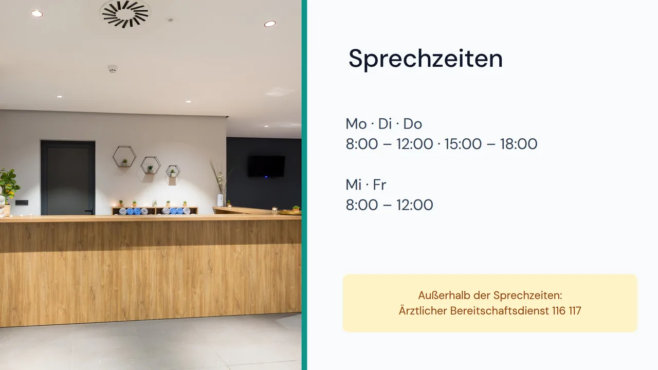 Folie Sprechzeiten